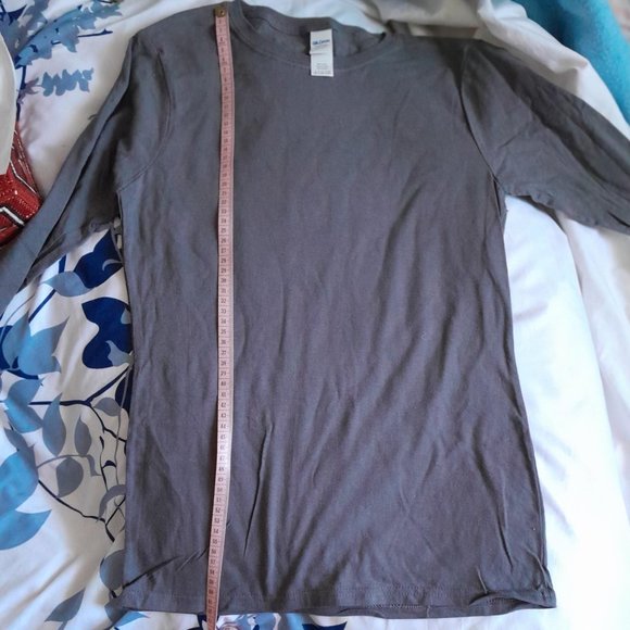 T-Shirt grey Gildan, long sleeves - Picture 5 of 8